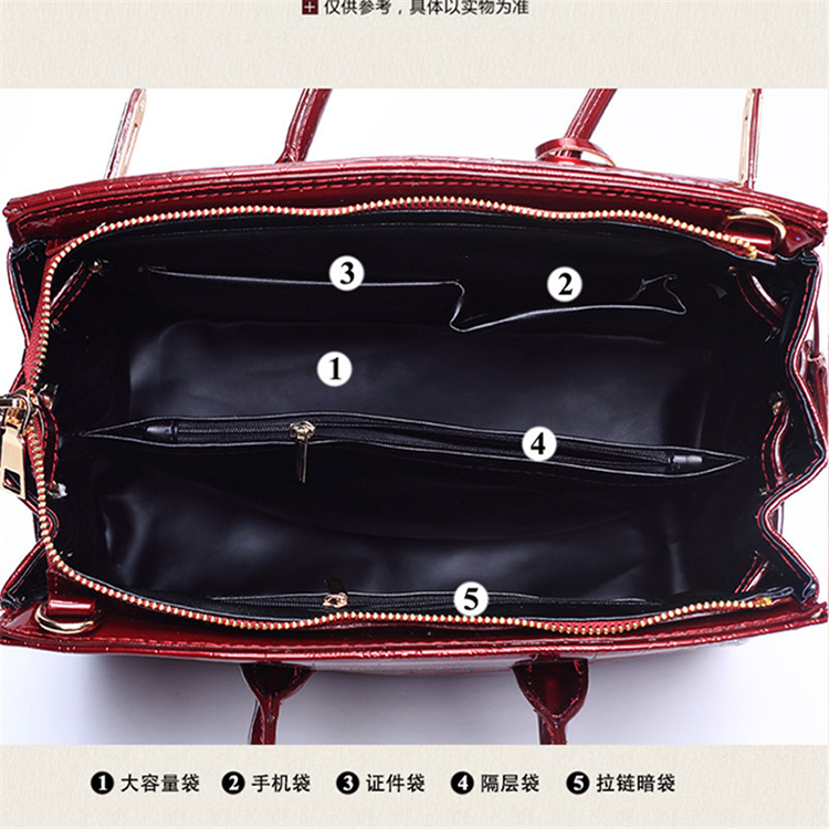 2021 Fashion Ladies Handbags Crocodile Embossed Leather Purses and Handbags For Women(图4)