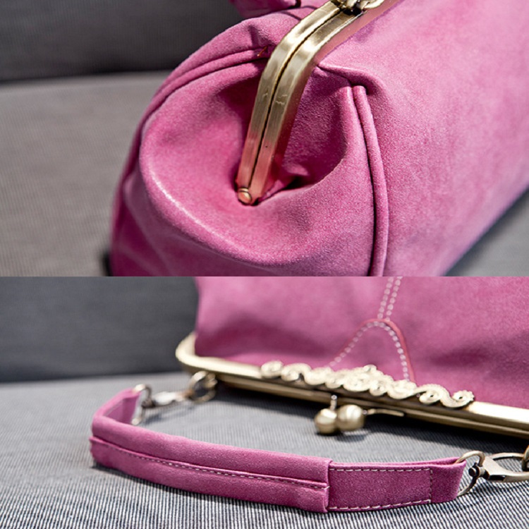 Soft PU Leather Handbags Retro Solid Color Ladies Bag Fashion Design Shoulder Bags Crossbody Handbag(图6)