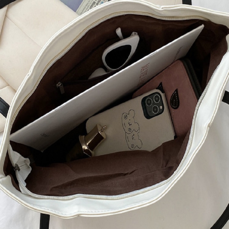 高品质 PU 皮革优雅设计师手提袋定制品牌手提包女士黑色皮革旅行手提袋批发(图6)