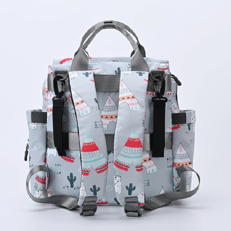 Custom Multifunctional Baby Mom Travel Backpack Waterproof Nappy Changing  Mommy Diaper Backpack Bag(图6)