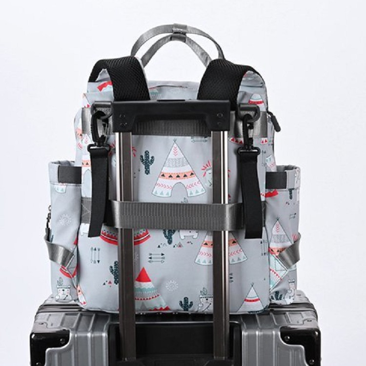 Custom Multifunctional Baby Mom Travel Backpack Waterproof Nappy Changing  Mommy Diaper Backpack Bag(图1)