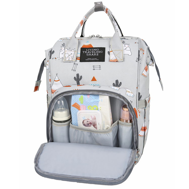 Diaper Mommy Bag with Insulated Feeding-bottle Pocket Mommy Travel Bag Diaper Backpack Large Capacit(图1)