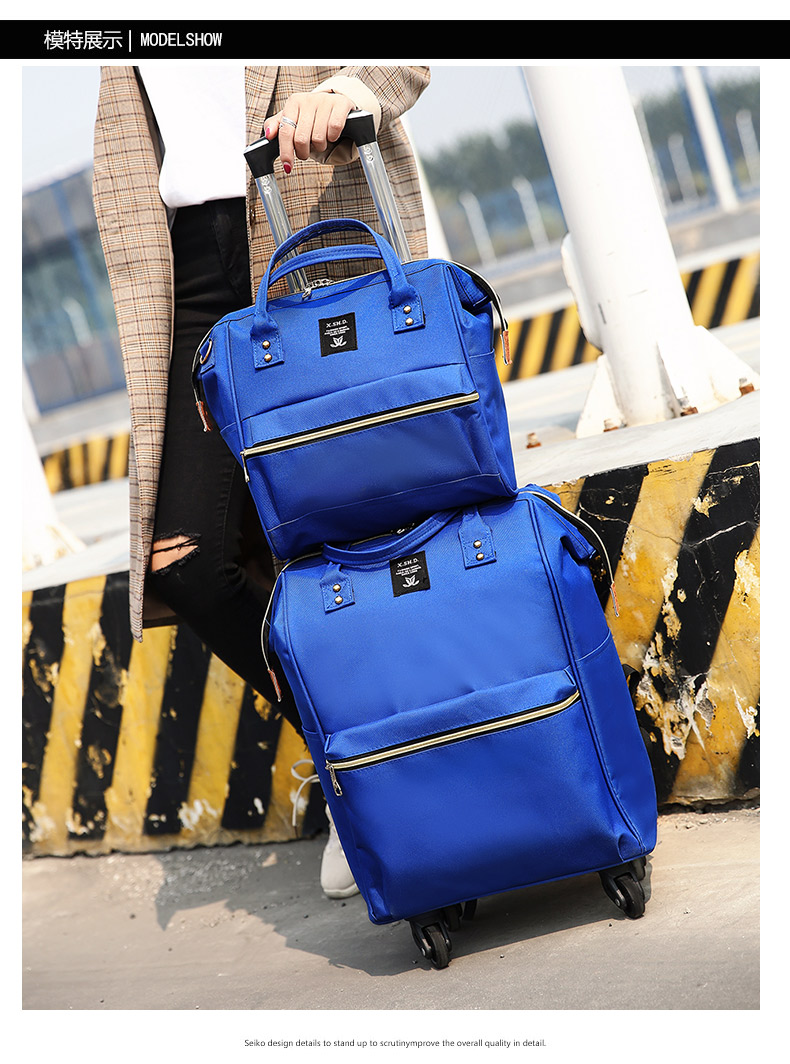 Students School Trolley Bags Large Luggage Bag Colorful Women Wheel Suitcase Bag(图1)