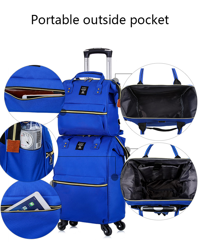 Students School Trolley Bags Large Luggage Bag Colorful Women Wheel Suitcase Bag(图6)