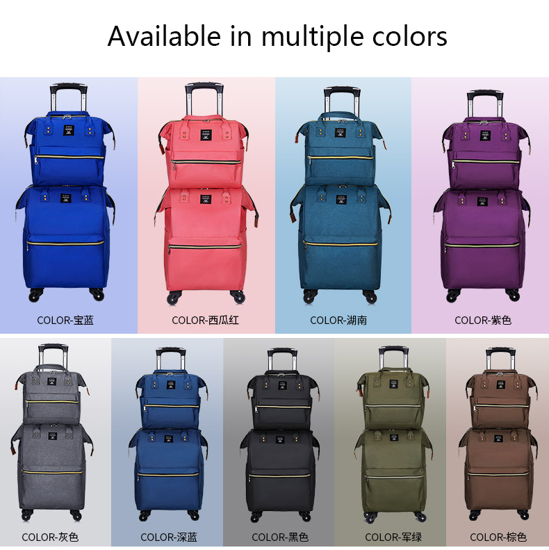 Students School Trolley Bags Large Luggage Bag Colorful Women Wheel Suitcase Bag(图13)