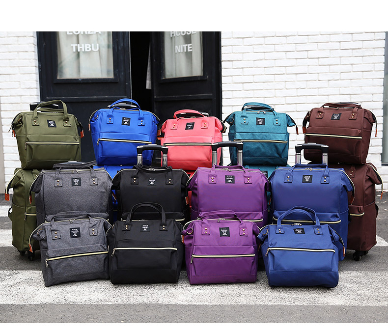 学生学校拉杆包大号行李包彩色女士轮子行李箱包(图3)