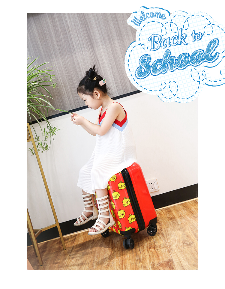 Print Kids Travel Carry On Trolley Bag Lightweight Luggage Best 4 Wheels Small Suitcase(图2)