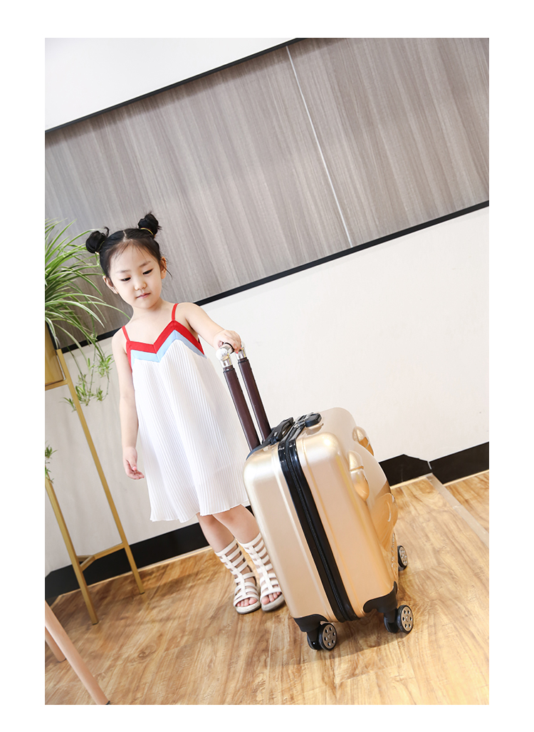 Print Kids Travel Carry On Trolley Bag Lightweight Luggage Best 4 Wheels Small Suitcase(图1)