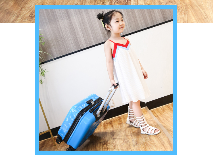 Print Kids Travel Carry On Trolley Bag Lightweight Luggage Best 4 Wheels Small Suitcase(图3)