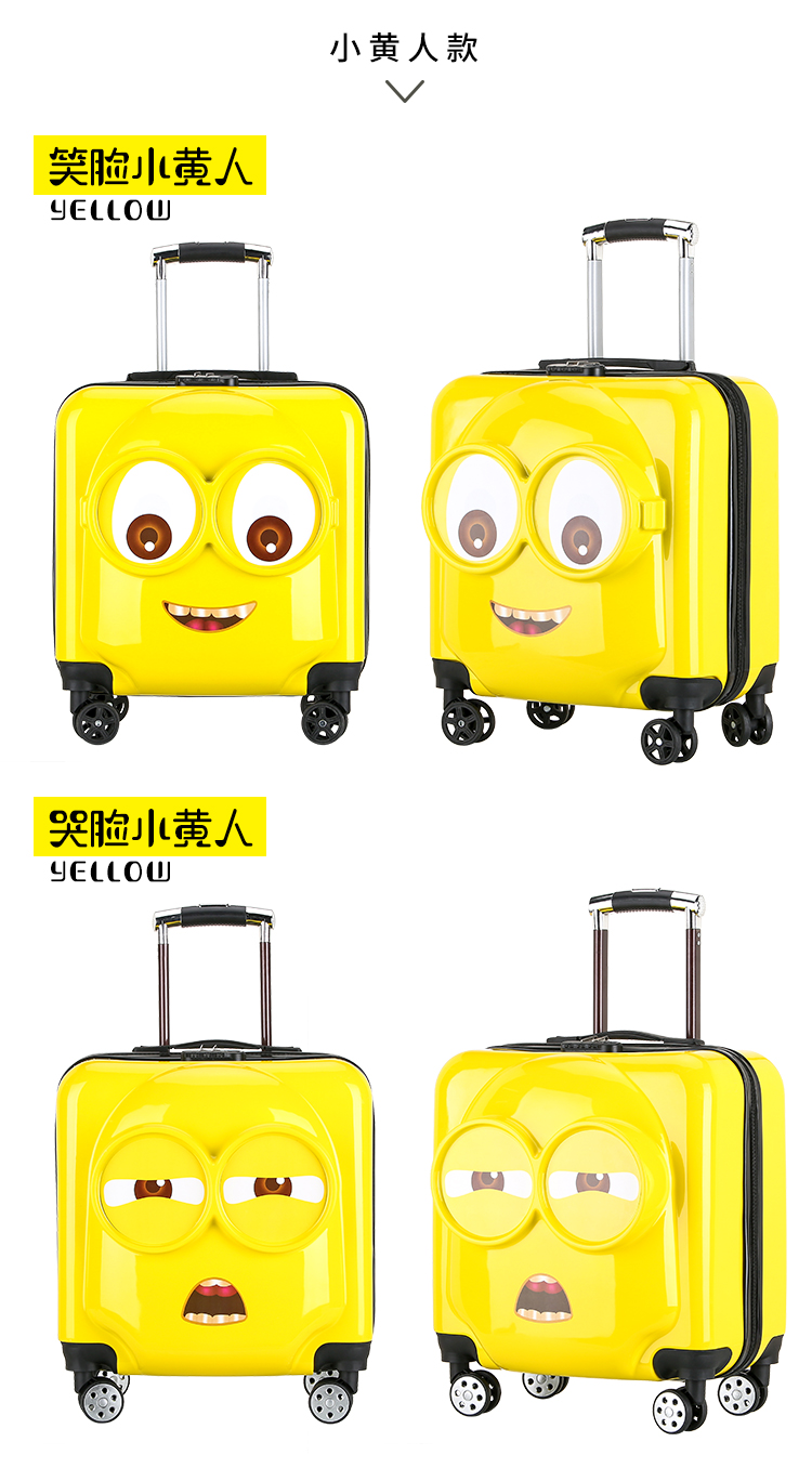 Print Kids Travel Carry On Trolley Bag Lightweight Luggage Best 4 Wheels Small Suitcase(图14)