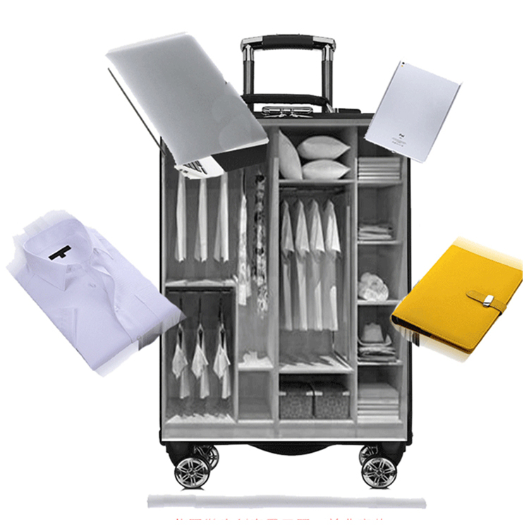 PU Leather Travel Luggage Bags Factory Trolley Suitcase Traveling Trolley Luggage Bag(图6)