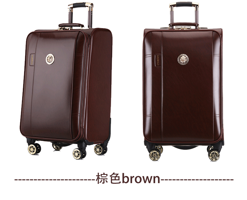 PU Leather Travel Luggage Bags Factory Trolley Suitcase Traveling Trolley Luggage Bag(图5)