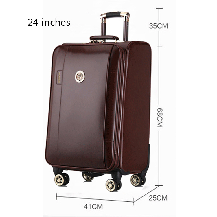 PU Leather Travel Luggage Bags Factory Trolley Suitcase Traveling Trolley Luggage Bag(图12)