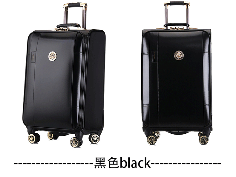 PU Leather Travel Luggage Bags Factory Trolley Suitcase Traveling Trolley Luggage Bag(图4)