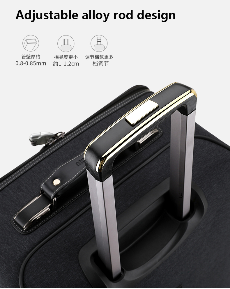 Best Trolley Travel Bag Abs Luggage Suitcase 4 Wheels Carry On Soft Bag Trolley(图8)