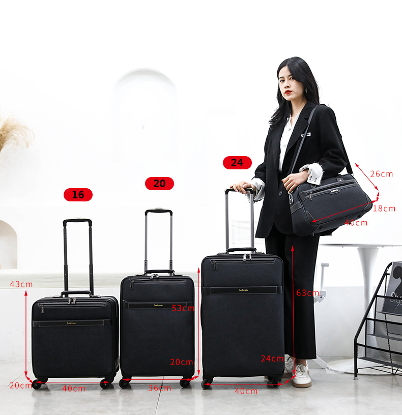 Best Trolley Travel Bag Abs Luggage Suitcase 4 Wheels Carry On Soft Bag Trolley(图15)