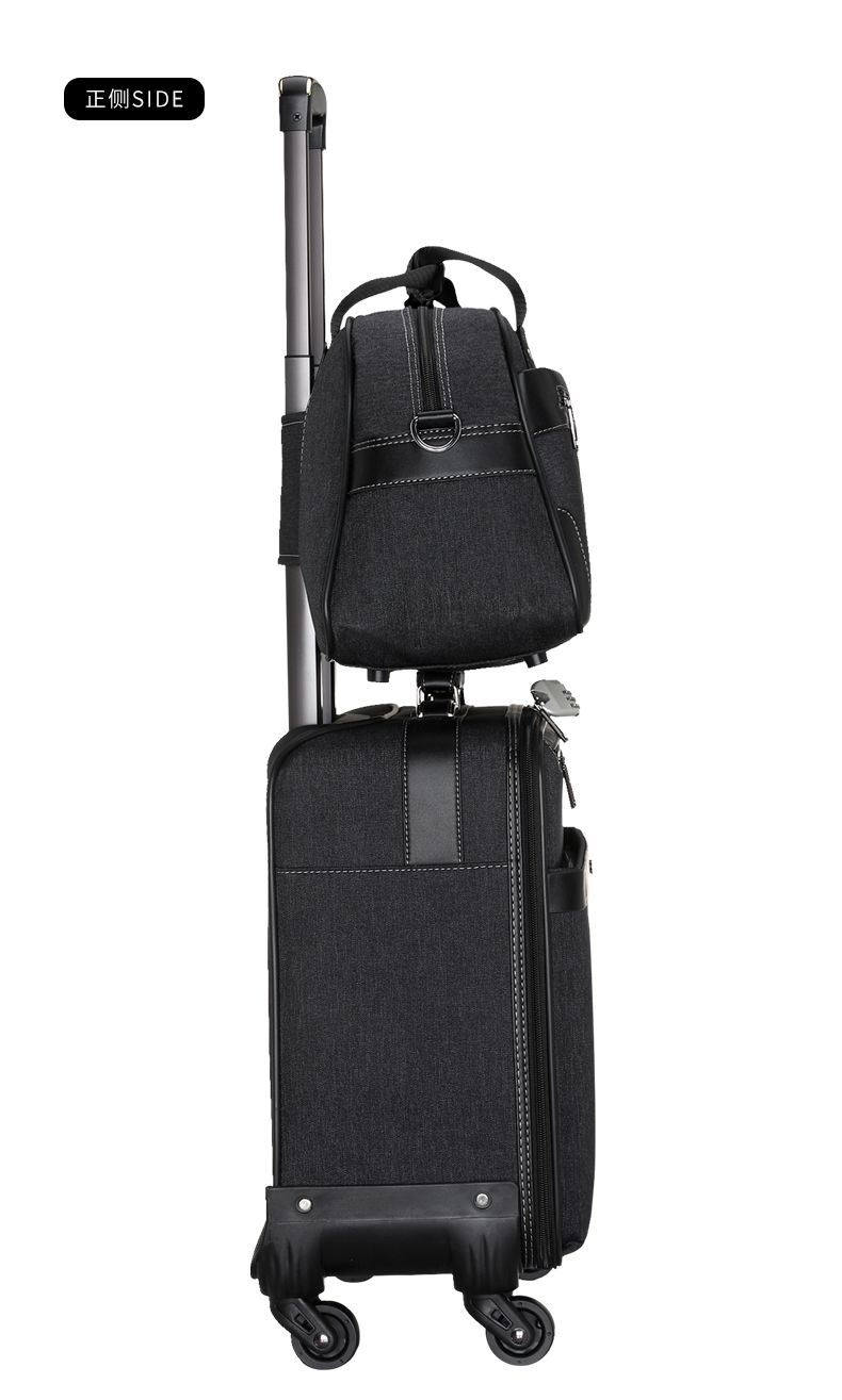 最佳拉杆旅行包行李箱 4 轮随身携带软包手推(图5)