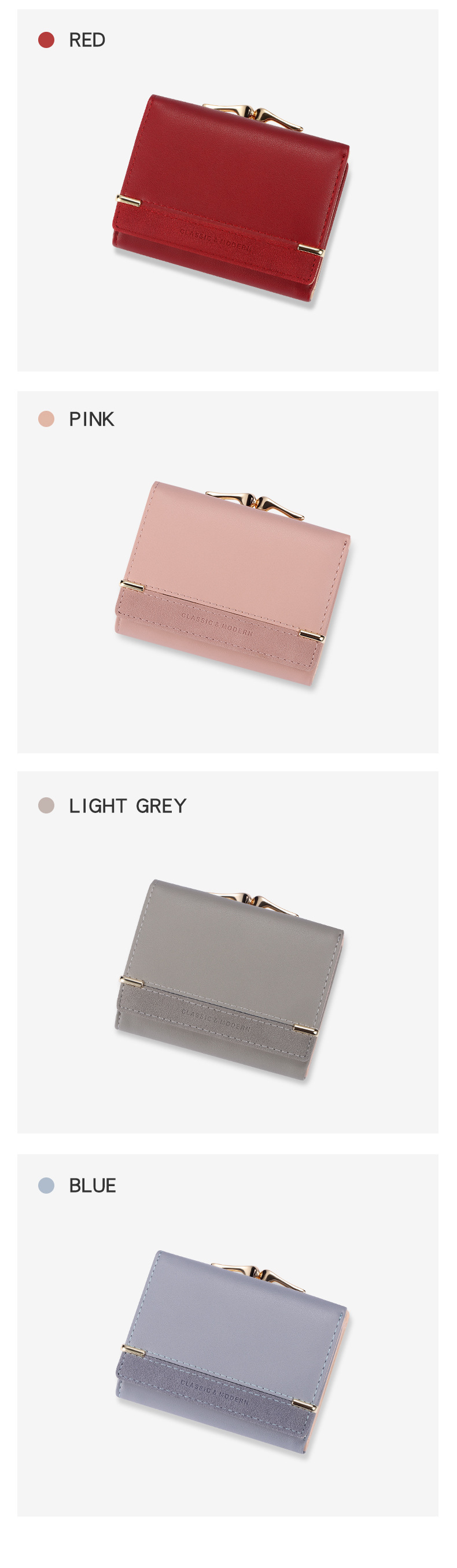 New Ladies Wallets Purse Custom Short Small Mini PU Leather Card Holder Wallet for Women(图8)