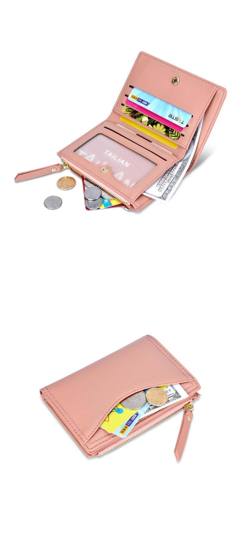 New Arrival PU Slim Comfortable Wallet 6 Colors Available Women Card Holder Travel  Wallet For Cards(图6)