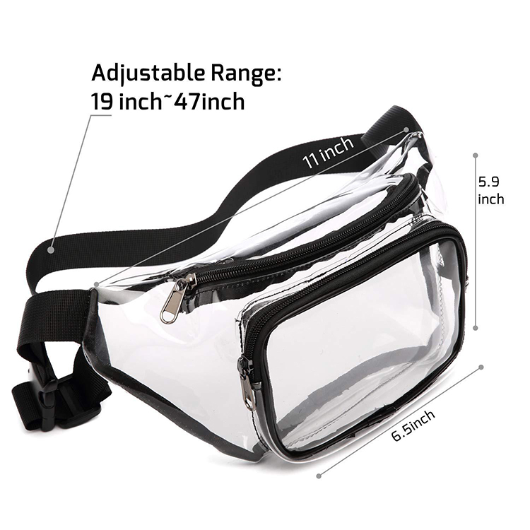 防水骑行运动跑步腰带腰包手机腰包包女款男士透明PVC腰包(图5)