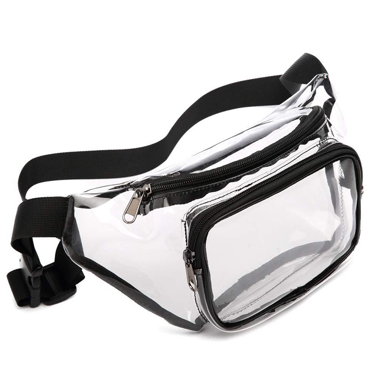 防水骑行运动跑步腰带腰包手机腰包包女款男士透明PVC腰包(图1)