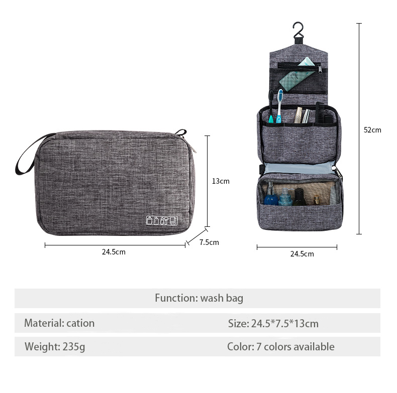 Waterproof Foldable Toiletry Bag Storage Cosmetic Case Custom Roll Bag Makeup Organizer Travel Knitt(图6)