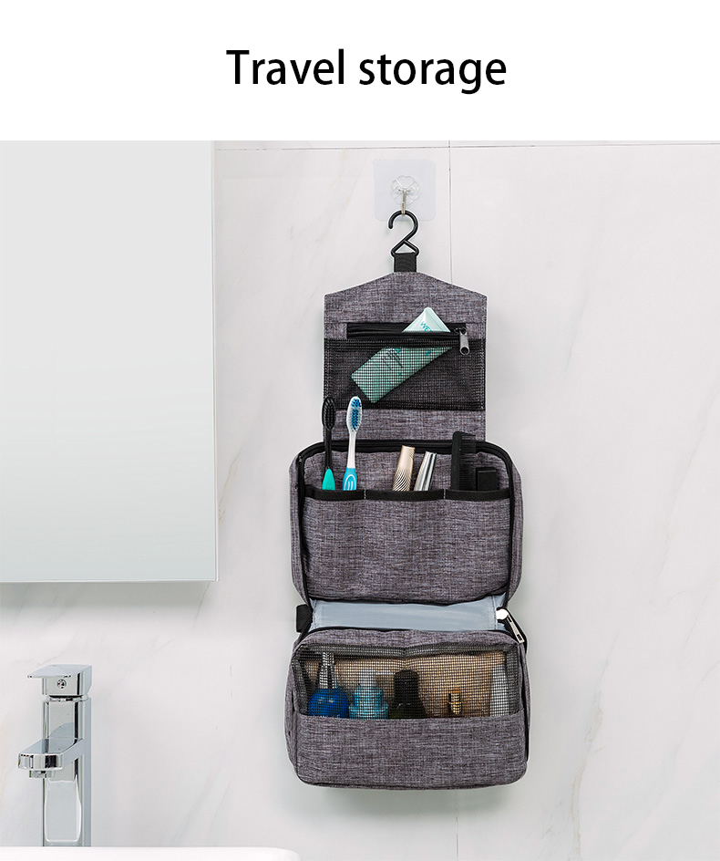 Waterproof Foldable Toiletry Bag Storage Cosmetic Case Custom Roll Bag Makeup Organizer Travel Knitt(图1)