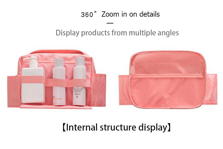 Custom Bathroom Shower Organizer Kit Toiletries Cosmetics Makeup Bag Premium Travel Toiletries Bag f(图9)