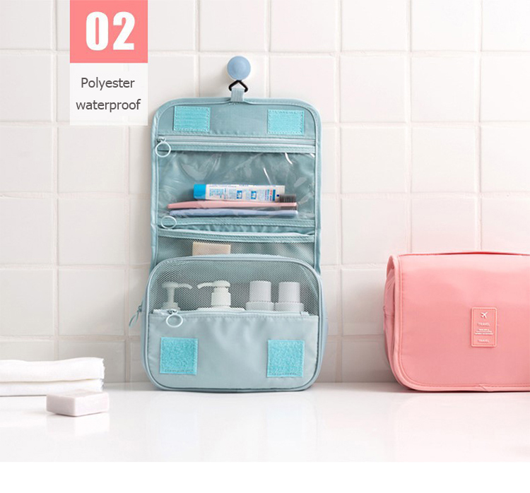 Custom Bathroom Shower Organizer Kit Toiletries Cosmetics Makeup Bag Premium Travel Toiletries Bag f(图6)