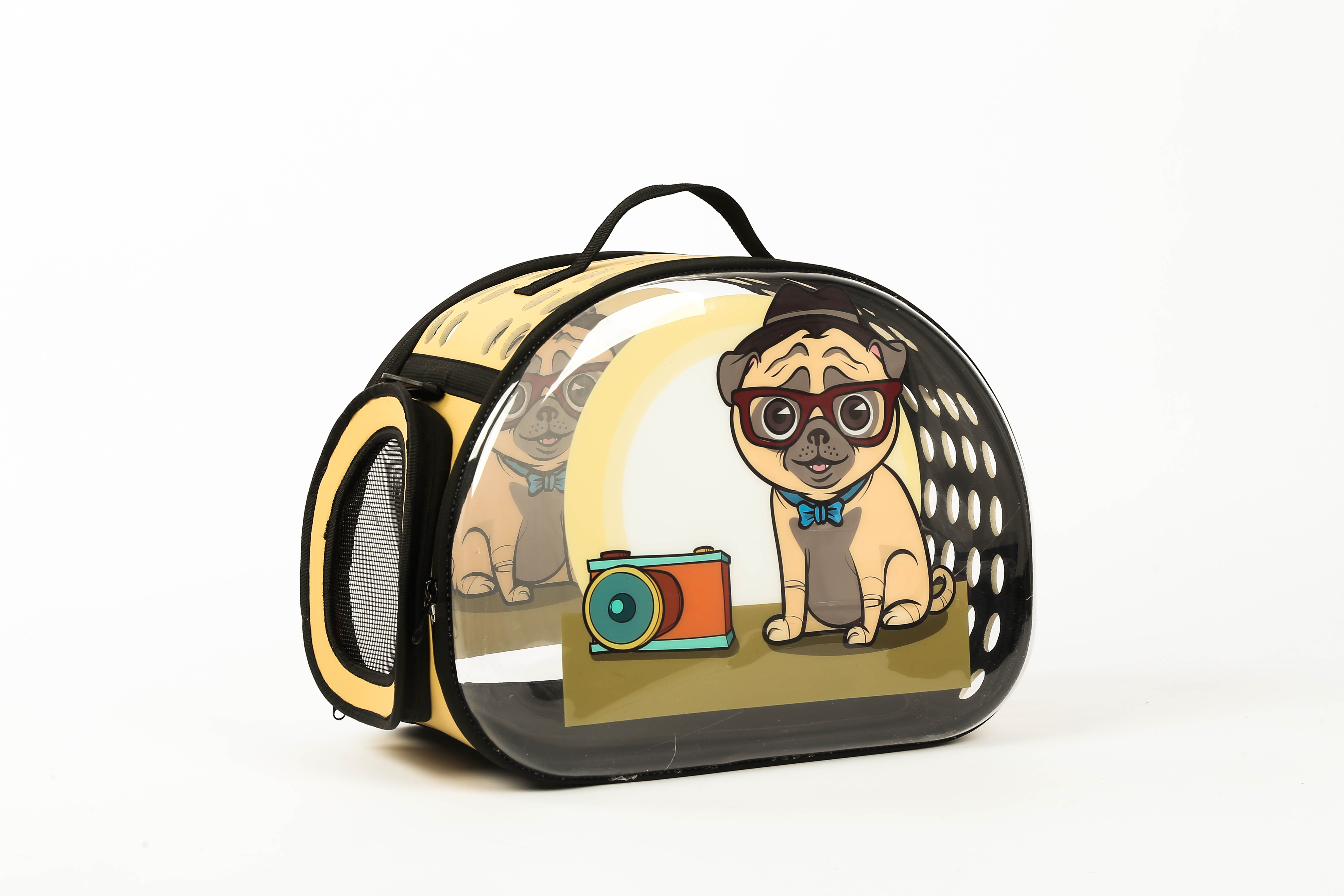 Airline Approved Custom Color Logo Portable Soft Transparent Pet Carrier Dog Cat Travel Bag(图4)