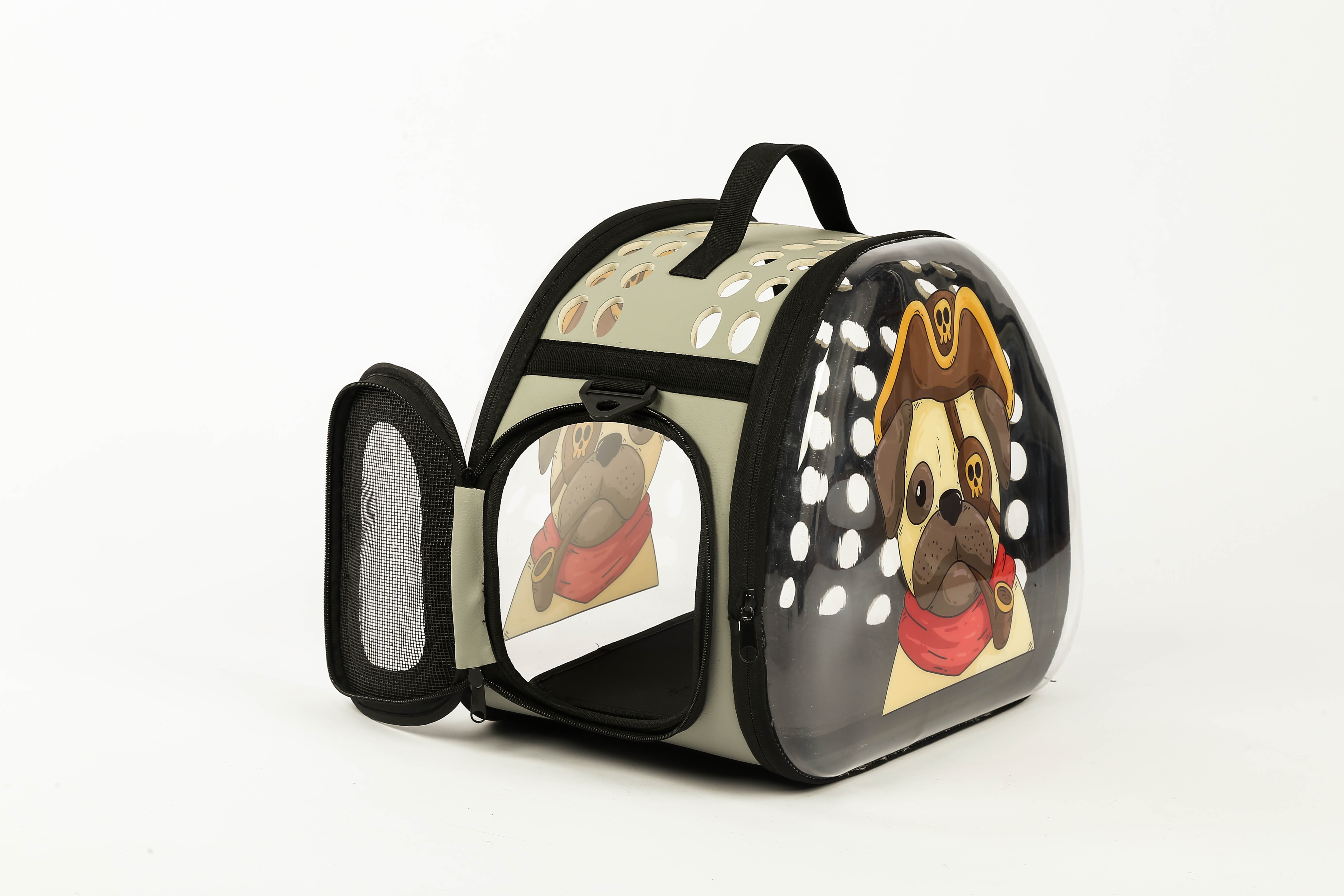 Airline Approved Custom Color Logo Portable Soft Transparent Pet Carrier Dog Cat Travel Bag(图5)