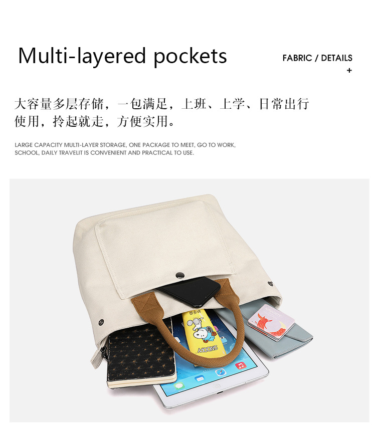 Factory Custom Women Grocery Bag Organizer Mini Cotton Shopping Bag Can Put Small Items(图5)