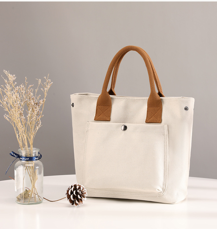 Factory Custom Women Grocery Bag Organizer Mini Cotton Shopping Bag Can Put Small Items(图4)
