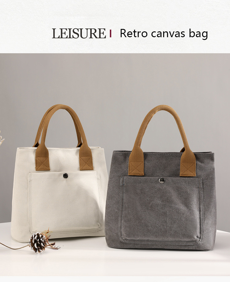 Factory Custom Women Grocery Bag Organizer Mini Cotton Shopping Bag Can Put Small Items(图3)