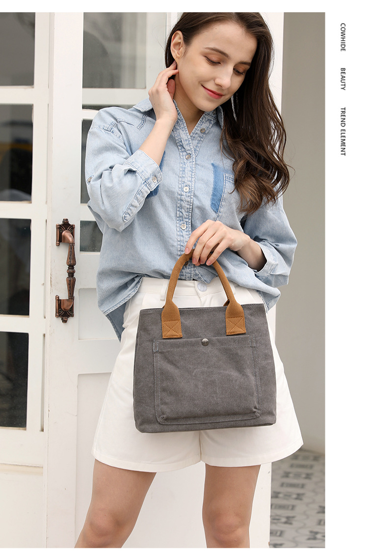 Factory Custom Women Grocery Bag Organizer Mini Cotton Shopping Bag Can Put Small Items(图2)