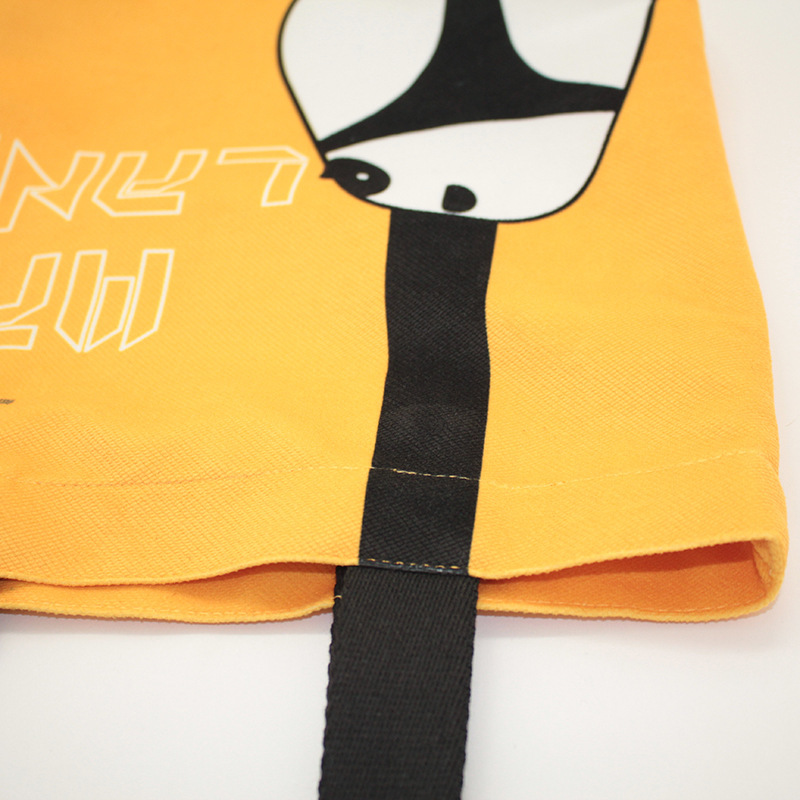 OEM Wholesale Customized Logo Printing Cartoon Tote Shopping Bag Canvas Bag Yellow Bag With Logo(图3)