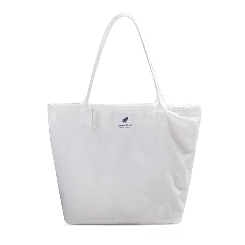 折叠购物袋纯白色购物手提袋定制LOGO布艺购物袋(图5)
