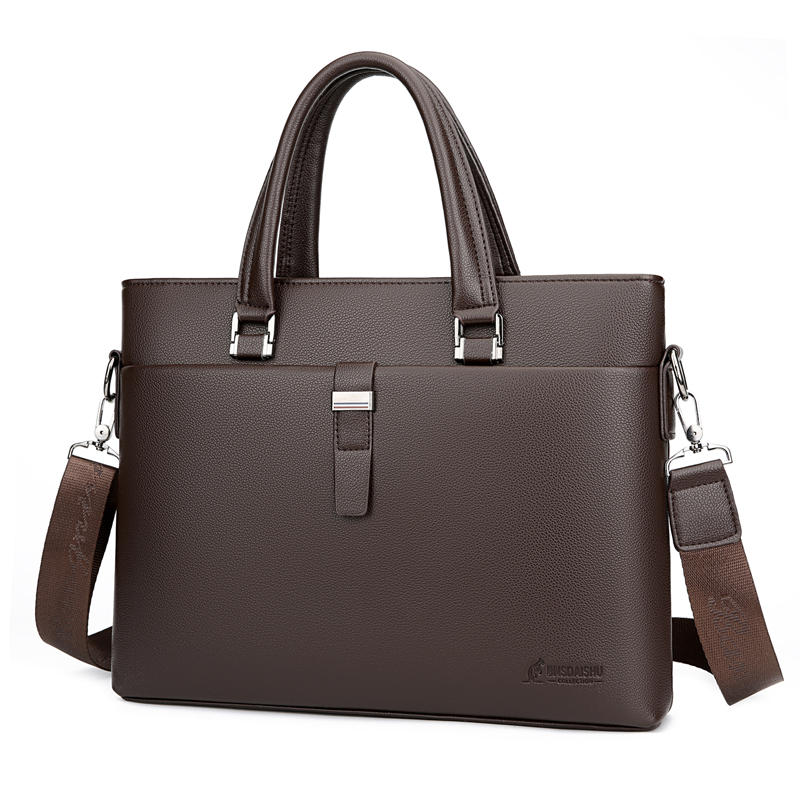Leather Office Business BriefCase Aktentasche Laptop Tote Bag Briefcase for men(图2)