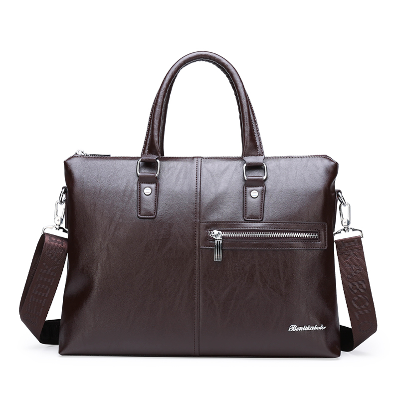 Fashion Business Casual Waterproof PU leather Handbag Crossbody Shoulder Laptop bag Men Briefcase(图13)