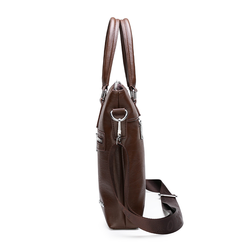 Fashion Business Casual Waterproof PU leather Handbag Crossbody Shoulder Laptop bag Men Briefcase(图4)