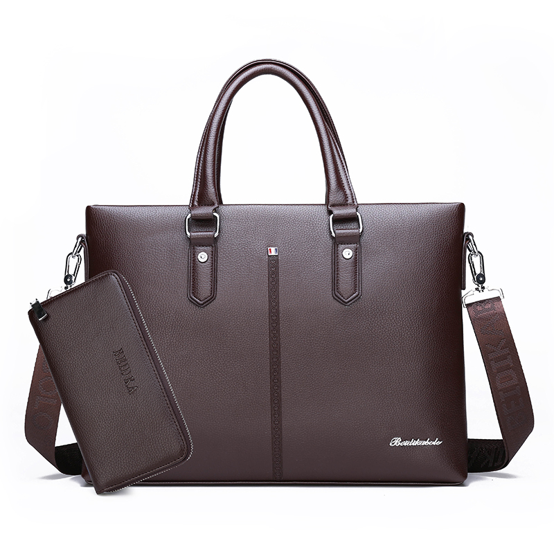 Office Business Single Shoulder Cross Bag Leather Briefcase, Laptop Bag For Men(图1)