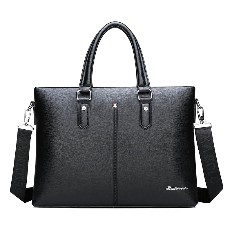 Office Business Single Shoulder Cross Bag Leather Briefcase, Laptop Bag For Men(图3)