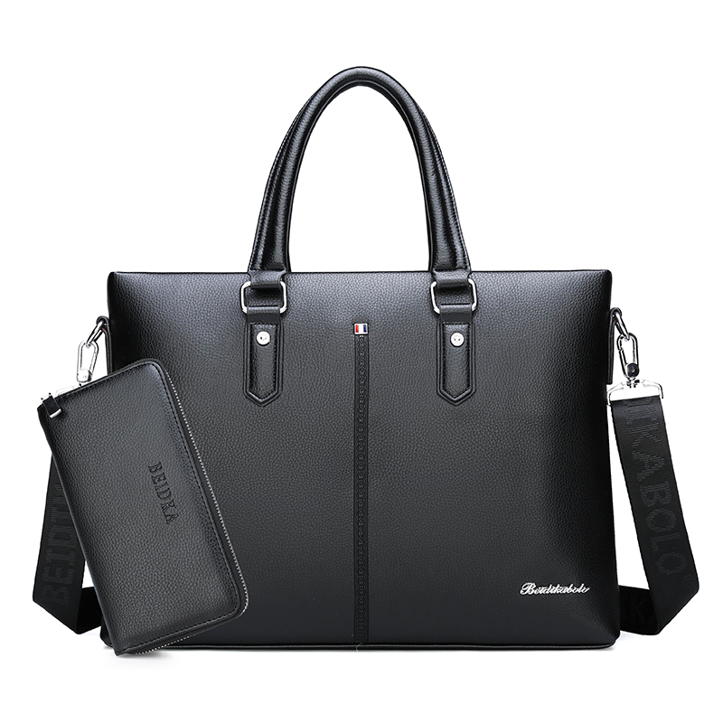 Office Business Single Shoulder Cross Bag Leather Briefcase, Laptop Bag For Men(图4)