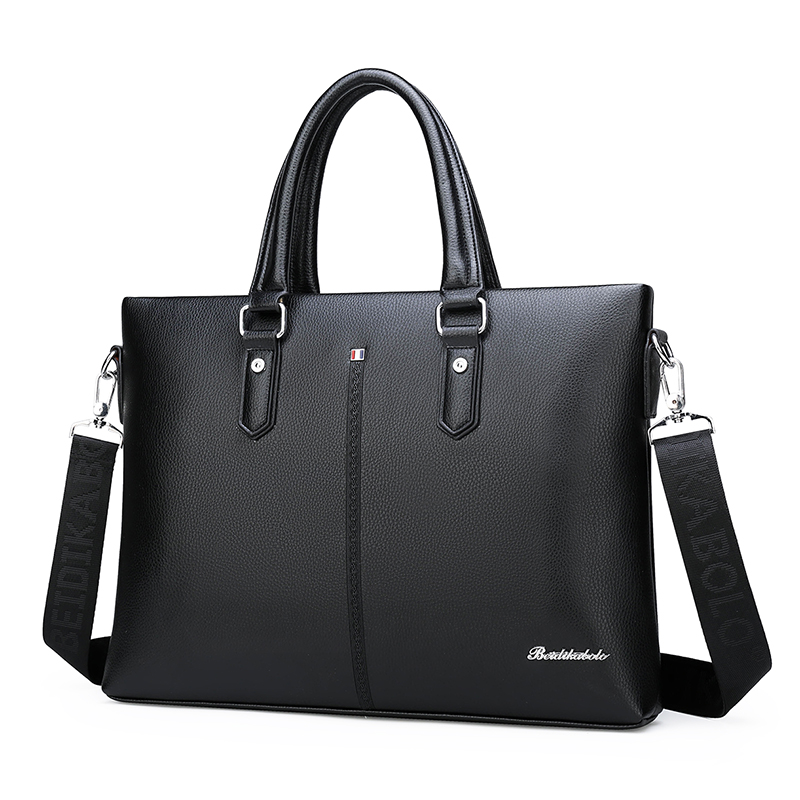 Office Business Single Shoulder Cross Bag Leather Briefcase, Laptop Bag For Men(图5)