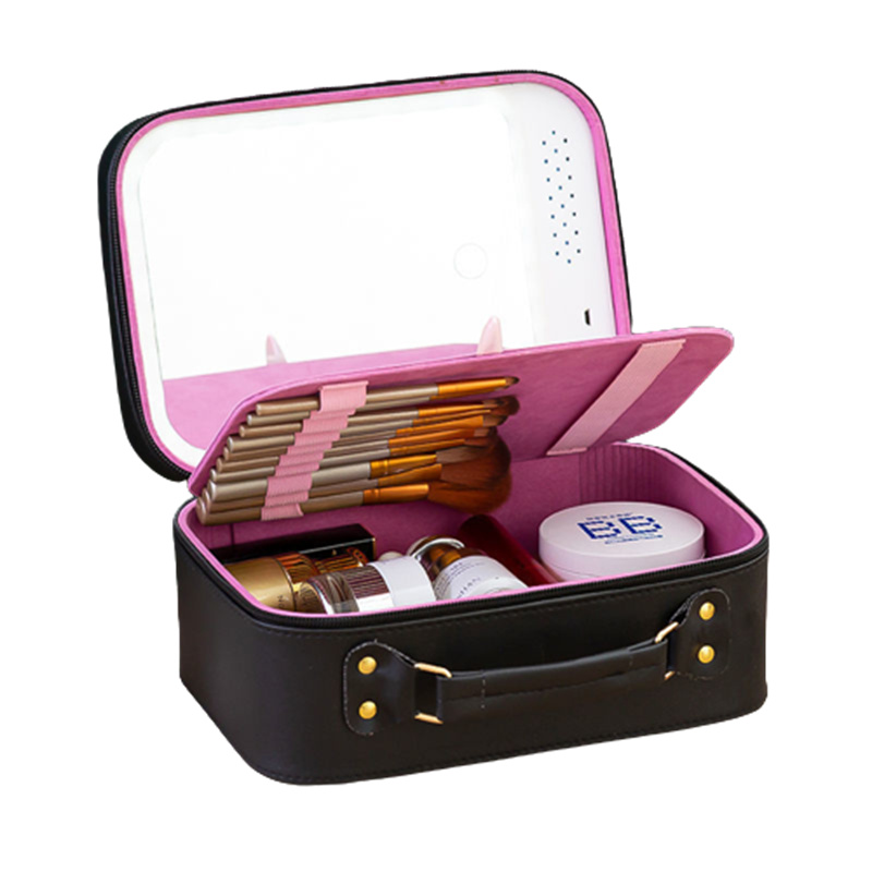 Custom Wholesale Portable Makeup Case With Led Lights Mirror Cosmetic Bags Supplier(图7)